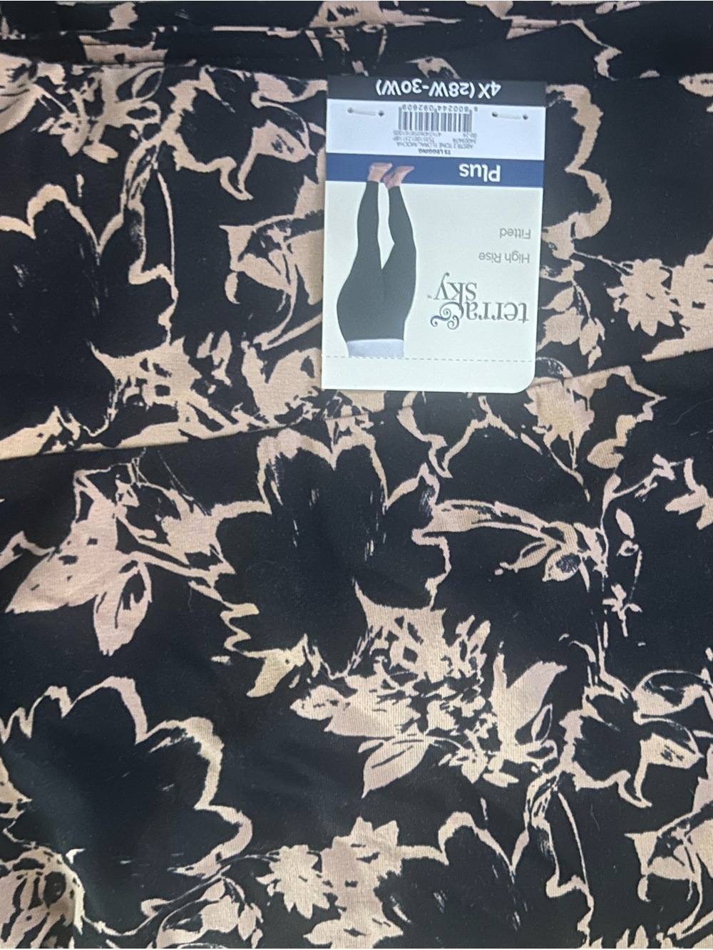Terra & Sky Black and Blush Floral leggings
